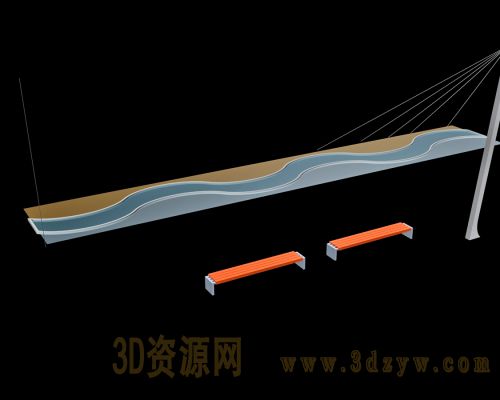 公共交通候车棚3d模型