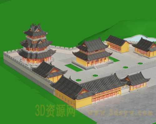 室外建筑 古代建筑模型 古建筑模型