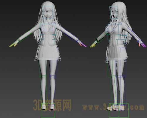 卡通日漫女角色模型
