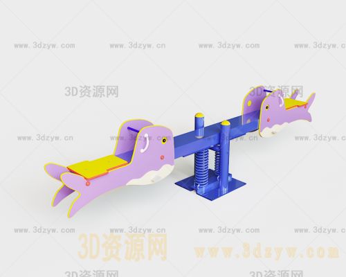 跷跷板3d模型 儿童娱乐设施