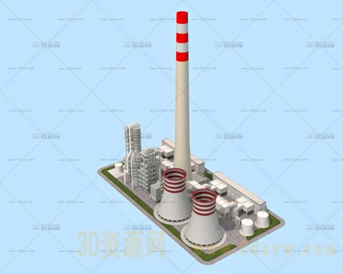 热力站 热力发电站模型 发电站设备 热电厂