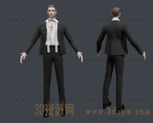 写实男孩模型 男角色模型 时尚男青年 少年 皮鞋