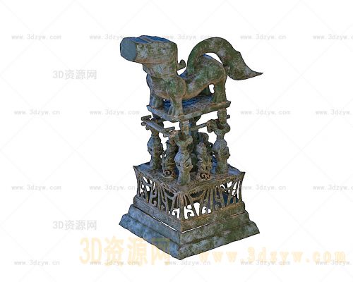 三星堆青铜神坛模型